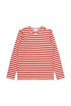 Das New Moore LS Rib Tee – Poppy Red gestreift